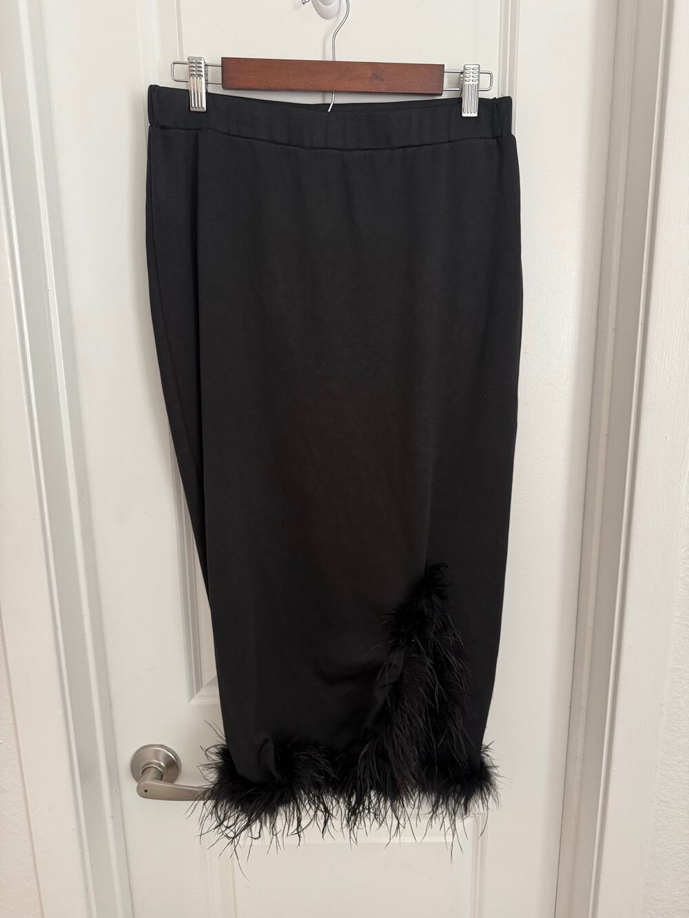 Piper and Scoot Feather Cocktail Midi Bodycon Skirt Size Large